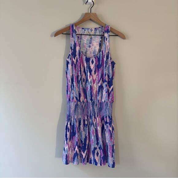 Lilly Pulitzer Tideline Dress Mini smocked waist a-line cotton blend Racerback - Picture 2 of 11
